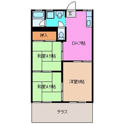 阿漕駅 徒歩25分 1階の物件間取画像